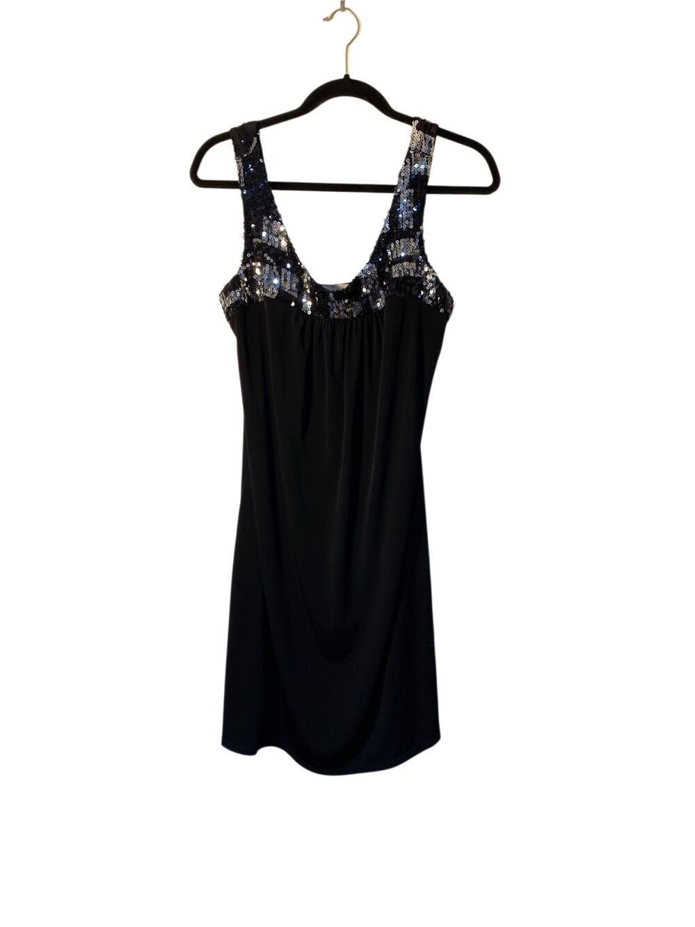 Jonathan Martin women’s wide strap, short, black, sequin party dress 10